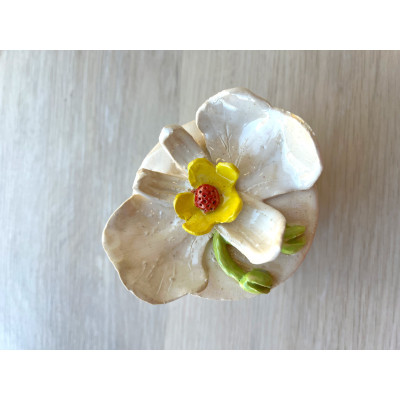 Hand formed with white stone ware.
