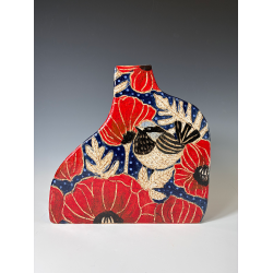 Warm Floral Ceramic Vase