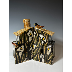 Green Floral Ceramic Bookends